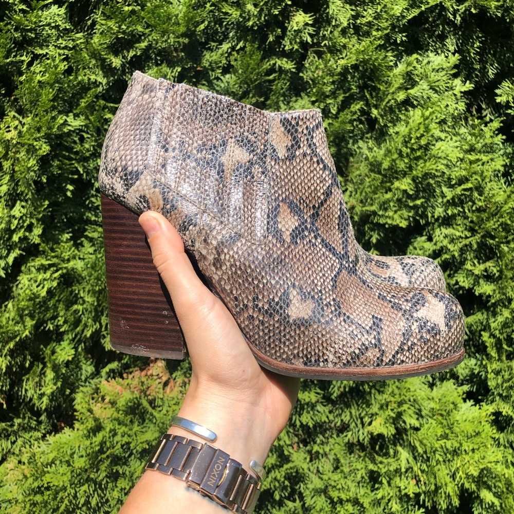 VGUC Jeffrey Campbell snakeskin ankle booties